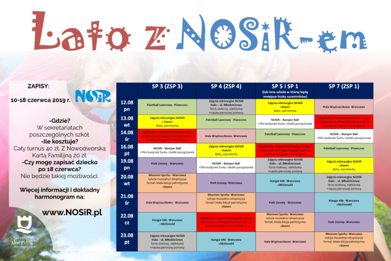Lato z NOSiR-em – pakiet informacji