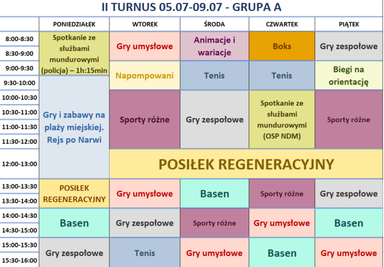 „SPORTOWE LATO Z NOSiR-em 2021” – II turnus, informacje, grafik [aktualizacja]