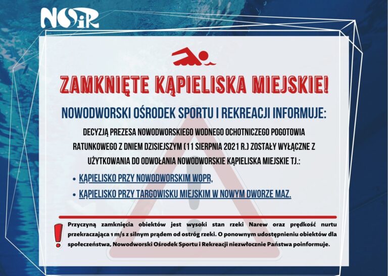 Zamknięte kąpieliska miejskie!