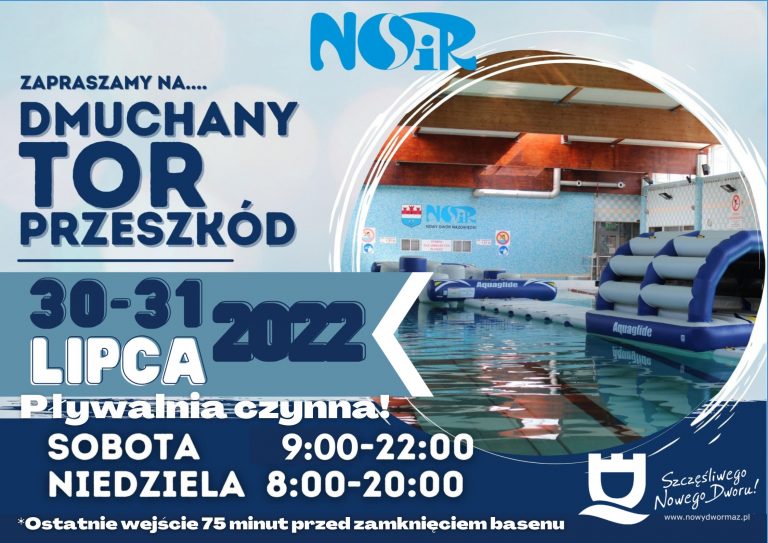 Zapraszamy na tor przeszkód na pływalni 30-31 lipca!